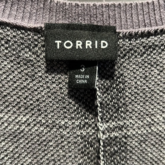 Torrid 3 gray black plaid sweater dress adjustable cinch waist - Picture 5 of 5